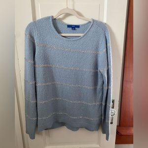 Blue and Silver Striped Sweater